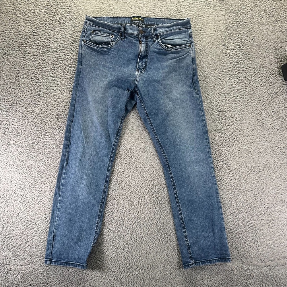 Urban Star Jeans Mens 36x30 Blue Cotton Denim Straight Classic Fit Faded Stretch